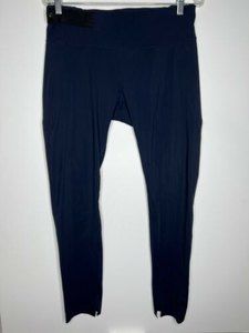 ADAY Crop and Roll Leggings Women's Size Large Midnight Navy Blue Adjustable